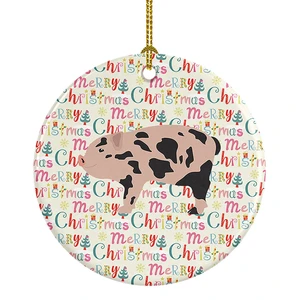 Mini Miniature Pig Christmas Ceramic Ornament Christmas Tree Hanging Decorations for Home Christmas Holiday, Party, Gift, 3 in, Multicolor Mini Miniature Pig Christmas Ceramic Ornament Christmas Tree Hanging Decorations for Home Christmas Holiday, Party, Gift, 3 in, Multicolor