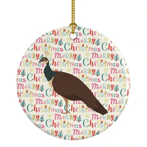 Indian Peahen Peafowl Christmas Ceramic Ornament Christmas Tree Hanging Decorations for Home Christmas Holiday, Party, Gift, 3 in, Multicolor Indian Peahen Peafowl Christmas Ceramic Ornament Christmas Tree Hanging Decorations for Home Christmas Holiday, Party, Gift, 3 in, Multicolor