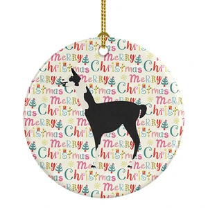 Llama Q' Ara Christmas Ceramic Ornament Christmas Tree Hanging Decorations for Home Christmas Holiday, Party, Gift, 3 in, Multicolor Llama Q' Ara Christmas Ceramic Ornament Christmas Tree Hanging Decorations for Home Christmas Holiday, Party, Gift, 3 in, Multicolor