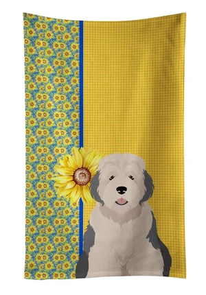 Summer Sunflowers Old English Sheepdog Kitchen Towel Dish Cloths Guest Hand Towel Decorative Bathroom Towel for Face,Tea, Dishcloth, Kitchen and Bath Summer Sunflowers Old English Sheepdog Kitchen Towel Dish Cloths Guest Hand Towel Decorative Bathroom Towel for Face,Tea, Dishcloth, Kitchen and Bath