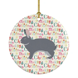 Giant Chinchilla Rabbit Christmas Ceramic Ornament Christmas Tree Hanging Decorations for Home Christmas Holiday, Party, Gift, 3 in, Multicolor Giant Chinchilla Rabbit Christmas Ceramic Ornament Christmas Tree Hanging Decorations for Home Christmas Holiday, Party, Gift, 3 in, Multicolor