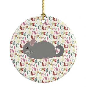 Agouti Chinchilla Christmas Ceramic Ornament Christmas Tree Hanging Decorations for Home Christmas Holiday, Party, Gift, 3 in, Multicolor Agouti Chinchilla Christmas Ceramic Ornament Christmas Tree Hanging Decorations for Home Christmas Holiday, Party, Gift, 3 in, Multicolor