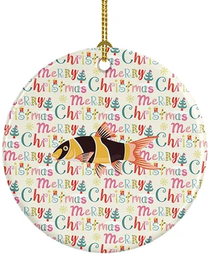 Clown Loach Fish Christmas Ceramic Ornament Christmas Tree Hanging Decorations for Home Christmas Holiday, Party, Gift, 3 in, Multicolor Clown Loach Fish Christmas Ceramic Ornament Christmas Tree Hanging Decorations for Home Christmas Holiday, Party, Gift, 3 in, Multicolor