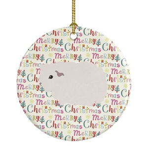 Merino Guinea Pig Christmas Ceramic Ornament Christmas Tree Hanging Decorations for Home Christmas Holiday, Party, Gift, 3 in, Multicolor Merino Guinea Pig Christmas Ceramic Ornament Christmas Tree Hanging Decorations for Home Christmas Holiday, Party, Gift, 3 in, Multicolor