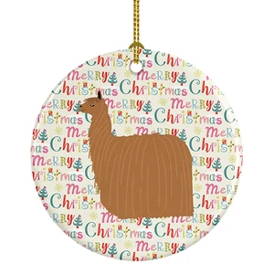 Alpaca Suri Christmas Ceramic Ornament Christmas Tree Hanging Decorations for Home Christmas Holiday, Party, Gift, 3 in, Multicolor Alpaca Suri Christmas Ceramic Ornament Christmas Tree Hanging Decorations for Home Christmas Holiday, Party, Gift, 3 in, Multicolor