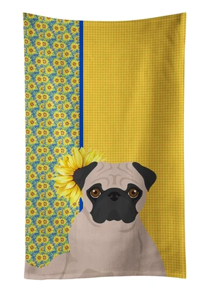 Summer Sunflowers Fawn Pug Kitchen Towel Dish Cloths Guest Hand Towel Decorative Bathroom Towel for Face,Tea, Dishcloth, Kitchen and Bath Summer Sunflowers Fawn Pug Kitchen Towel Dish Cloths Guest Hand Towel Decorative Bathroom Towel for Face,Tea, Dishcloth, Kitchen and Bath