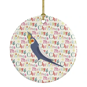 Cockatiel Christmas Ceramic Ornament Christmas Tree Hanging Decorations for Home Christmas Holiday, Party, Gift, 3 in, Multicolor Cockatiel Christmas Ceramic Ornament Christmas Tree Hanging Decorations for Home Christmas Holiday, Party, Gift, 3 in, Multicolor