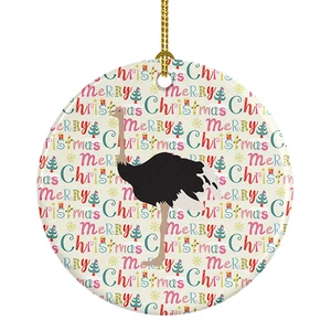 Common Ostrich Christmas Ceramic Ornament Christmas Tree Hanging Decorations for Home Christmas Holiday, Party, Gift, 3 in, Multicolor Common Ostrich Christmas Ceramic Ornament Christmas Tree Hanging Decorations for Home Christmas Holiday, Party, Gift, 3 in, Multicolor
