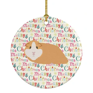 American Guinea Pig Christmas Ceramic Ornament Christmas Tree Hanging Decorations for Home Christmas Holiday, Party, Gift, 3 in, Multicolor American Guinea Pig Christmas Ceramic Ornament Christmas Tree Hanging Decorations for Home Christmas Holiday, Party, Gift, 3 in, Multicolor