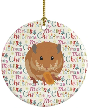 Teddy Bear Hamster Christmas Ceramic Ornament Christmas Tree Hanging Decorations for Home Christmas Holiday, Party, Gift, 3 in, Multicolor Teddy Bear Hamster Christmas Ceramic Ornament Christmas Tree Hanging Decorations for Home Christmas Holiday, Party, Gift, 3 in, Multicolor