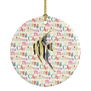 Angelfish Christmas Ceramic Ornament Christmas Tree Hanging Decorations for Home Christmas Holiday, Party, Gift, 3 in, Multicolor Angelfish Christmas Ceramic Ornament Christmas Tree Hanging Decorations for Home Christmas Holiday, Party, Gift, 3 in, Multicolor