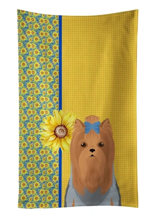 Summer Sunflowers Blue and Tan Full Coat Yorkshire Terrier Kitchen Towel Dish Cloths Guest Hand Towel Decorative Bathroom Towel for Face,Tea, Dishcloth, Kitchen and Bath Summer Sunflowers Blue and Tan Full Coat Yorkshire Terrier Kitchen Towel Dish Cloths Guest Hand Towel Decorative Bathroom Towel for Face,Tea, Dishcloth, Kitchen and Bath