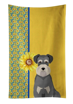 Summer Sunflowers Salt Pepper Natural Ears Schnauzer Kitchen Towel Dish Cloths Guest Hand Towel Decorative Bathroom Towel for Face,Tea, Dishcloth, Kitchen and Bath Summer Sunflowers Salt Pepper Natural Ears Schnauzer Kitchen Towel Dish Cloths Guest Hand Towel Decorative Bathroom Towel for Face,Tea, Dishcloth, Kitchen and Bath