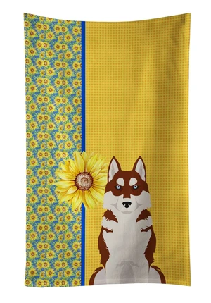 Summer Sunflowers Red Siberian Husky Kitchen Towel Dish Cloths Guest Hand Towel Decorative Bathroom Towel for Face,Tea, Dishcloth, Kitchen and Bath Summer Sunflowers Red Siberian Husky Kitchen Towel Dish Cloths Guest Hand Towel Decorative Bathroom Towel for Face,Tea, Dishcloth, Kitchen and Bath