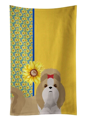 Summer Sunflowers Gold and White Shih Tzu Kitchen Towel Dish Cloths Guest Hand Towel Decorative Bathroom Towel for Face,Tea, Dishcloth, Kitchen and Bath Summer Sunflowers Gold and White Shih Tzu Kitchen Towel Dish Cloths Guest Hand Towel Decorative Bathroom Towel for Face,Tea, Dishcloth, Kitchen and Bath