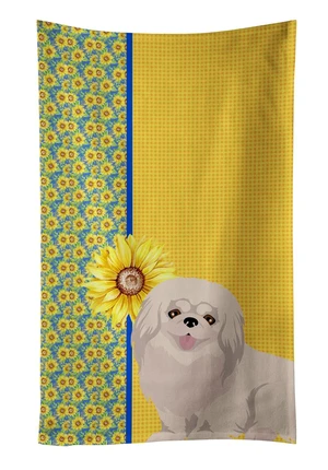 Summer Sunflowers White Pekingese Kitchen Towel Dish Cloths Guest Hand Towel Decorative Bathroom Towel for Face,Tea, Dishcloth, Kitchen and Bath Summer Sunflowers White Pekingese Kitchen Towel Dish Cloths Guest Hand Towel Decorative Bathroom Towel for Face,Tea, Dishcloth, Kitchen and Bath