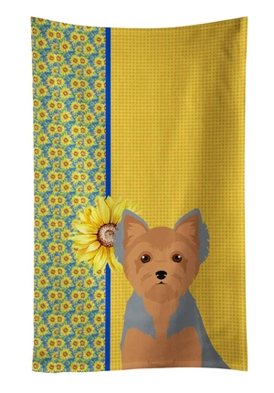 Summer Sunflowers Blue and Tan Puppy Cut Yorkshire Terrier Kitchen Towel Dish Cloths Guest Hand Towel Decorative Bathroom Towel for Face,Tea, Dishcloth, Kitchen and Bath Summer Sunflowers Blue and Tan Puppy Cut Yorkshire Terrier Kitchen Towel Dish Cloths Guest Hand Towel Decorative Bathroom Towel for Face,Tea, Dishcloth, Kitchen and Bath