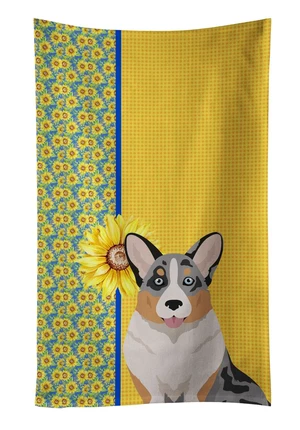 Summer Sunflowers Blue Merle Cardigan Corgi Kitchen Towel Dish Cloths Guest Hand Towel Decorative Bathroom Towel for Face,Tea, Dishcloth, Kitchen and Bath Summer Sunflowers Blue Merle Cardigan Corgi Kitchen Towel Dish Cloths Guest Hand Towel Decorative Bathroom Towel for Face,Tea, Dishcloth, Kitchen and Bath