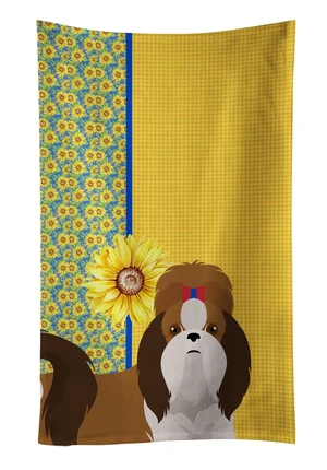 Summer Sunflowers Red and White Shih Tzu Kitchen Towel Dish Cloths Guest Hand Towel Decorative Bathroom Towel for Face,Tea, Dishcloth, Kitchen and Bath Summer Sunflowers Red and White Shih Tzu Kitchen Towel Dish Cloths Guest Hand Towel Decorative Bathroom Towel for Face,Tea, Dishcloth, Kitchen and Bath