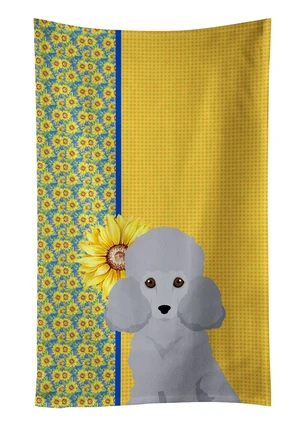 Summer Sunflowers Toy Silver Poodle Kitchen Towel Dish Cloths Guest Hand Towel Decorative Bathroom Towel for Face,Tea, Dishcloth, Kitchen and Bath Summer Sunflowers Toy Silver Poodle Kitchen Towel Dish Cloths Guest Hand Towel Decorative Bathroom Towel for Face,Tea, Dishcloth, Kitchen and Bath