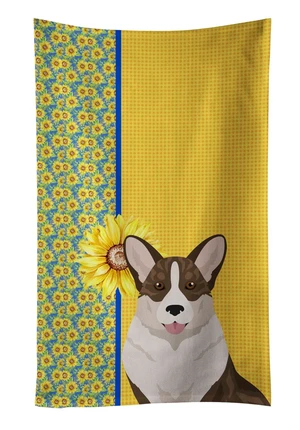 Summer Sunflowers Brindle Cardigan Corgi Kitchen Towel Dish Cloths Guest Hand Towel Decorative Bathroom Towel for Face,Tea, Dishcloth, Kitchen and Bath Summer Sunflowers Brindle Cardigan Corgi Kitchen Towel Dish Cloths Guest Hand Towel Decorative Bathroom Towel for Face,Tea, Dishcloth, Kitchen and Bath