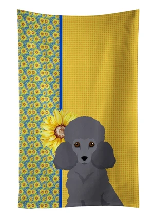Summer Sunflowers Toy Grey Poodle Kitchen Towel Dish Cloths Guest Hand Towel Decorative Bathroom Towel for Face,Tea, Dishcloth, Kitchen and Bath Summer Sunflowers Toy Grey Poodle Kitchen Towel Dish Cloths Guest Hand Towel Decorative Bathroom Towel for Face,Tea, Dishcloth, Kitchen and Bath