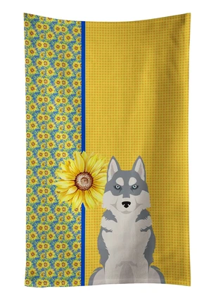 Summer Sunflowers Grey Siberian Husky Kitchen Towel Dish Cloths Guest Hand Towel Decorative Bathroom Towel for Face,Tea, Dishcloth, Kitchen and Bath Summer Sunflowers Grey Siberian Husky Kitchen Towel Dish Cloths Guest Hand Towel Decorative Bathroom Towel for Face,Tea, Dishcloth, Kitchen and Bath