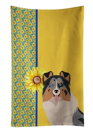 Summer Sunflowers Blue Merle Sheltie Kitchen Towel Dish Cloths Guest Hand Towel Decorative Bathroom Towel for Face,Tea, Dishcloth, Kitchen and Bath Summer Sunflowers Blue Merle Sheltie Kitchen Towel Dish Cloths Guest Hand Towel Decorative Bathroom Towel for Face,Tea, Dishcloth, Kitchen and Bath