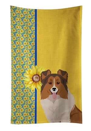Summer Sunflowers Sable Sheltie Kitchen Towel Dish Cloths Guest Hand Towel Decorative Bathroom Towel for Face,Tea, Dishcloth, Kitchen and Bath Summer Sunflowers Sable Sheltie Kitchen Towel Dish Cloths Guest Hand Towel Decorative Bathroom Towel for Face,Tea, Dishcloth, Kitchen and Bath