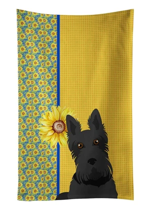 Summer Sunflowers Black Scottish Terrier Kitchen Towel Dish Cloths Guest Hand Towel Decorative Bathroom Towel for Face,Tea, Dishcloth, Kitchen and Bath Summer Sunflowers Black Scottish Terrier Kitchen Towel Dish Cloths Guest Hand Towel Decorative Bathroom Towel for Face,Tea, Dishcloth, Kitchen and Bath