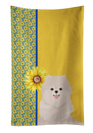 Summer Sunflowers White Pomeranian Kitchen Towel Dish Cloths Guest Hand Towel Decorative Bathroom Towel for Face,Tea, Dishcloth, Kitchen and Bath Summer Sunflowers White Pomeranian Kitchen Towel Dish Cloths Guest Hand Towel Decorative Bathroom Towel for Face,Tea, Dishcloth, Kitchen and Bath