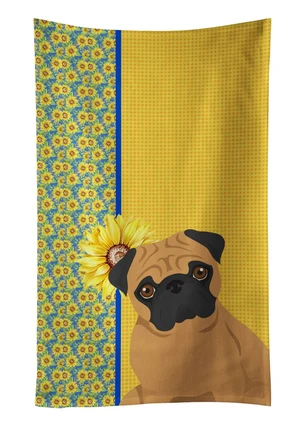 Summer Sunflowers Apricot Pug Kitchen Towel Dish Cloths Guest Hand Towel Decorative Bathroom Towel for Face,Tea, Dishcloth, Kitchen and Bath Summer Sunflowers Apricot Pug Kitchen Towel Dish Cloths Guest Hand Towel Decorative Bathroom Towel for Face,Tea, Dishcloth, Kitchen and Bath