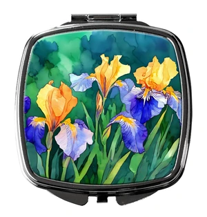 Tennessee Iris in Watercolor Compact Mirror Decorative Travel Makeup Mirror for Women Girls Gifts Pocket Makeup Mirror Folding Handheld Tennessee Iris in Watercolor Compact Mirror Decorative Travel Makeup Mirror for Women Girls Gifts Pocket Makeup Mirror Folding Handheld