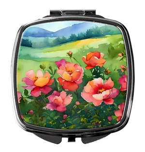 Iowa Wild Prairie Roses in Watercolor Compact Mirror Decorative Travel Makeup Mirror for Women Girls Gifts Pocket Makeup Mirror Folding Handheld Iowa Wild Prairie Roses in Watercolor Compact Mirror Decorative Travel Makeup Mirror for Women Girls Gifts Pocket Makeup Mirror Folding Handheld