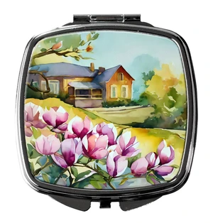 Louisiana Magnolias in Watercolor Compact Mirror Decorative Travel Makeup Mirror for Women Girls Gifts Pocket Makeup Mirror Folding Handheld Louisiana Magnolias in Watercolor Compact Mirror Decorative Travel Makeup Mirror for Women Girls Gifts Pocket Makeup Mirror Folding Handheld