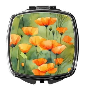 California California Poppies in Watercolor Compact Mirror Decorative Travel Makeup Mirror for Women Girls Gifts Pocket Makeup Mirror Folding Handheld California California Poppies in Watercolor Compact Mirror Decorative Travel Makeup Mirror for Women Girls Gifts Pocket Makeup Mirror Folding Handheld