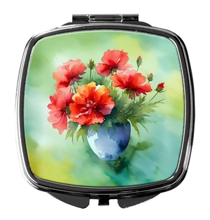 Ohio Scarlet Carnations in Watercolor Compact Mirror Decorative Travel Makeup Mirror for Women Girls Gifts Pocket Makeup Mirror Folding Handheld Ohio Scarlet Carnations in Watercolor Compact Mirror Decorative Travel Makeup Mirror for Women Girls Gifts Pocket Makeup Mirror Folding Handheld