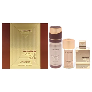 Al Haramain Amber Oud Gold Edition Extreme 3 Pc Gift Set - Unisex Luxury Cologne - Perfume for Men & Women - 2.5oz EDP Spray, 1oz EDP Spray, 6.6oz Body Spray - Arabian & Arabic Long Lasting Fragrance Al Haramain Amber Oud Gold Edition Extreme 3 Pc Gift Set - Unisex Luxury Cologne - Perfume for Men & Women - 2.5oz EDP Spray, 1oz EDP Spray, 6.6oz Body Spray - Arabian & Arabic Long Lasting Fragrance