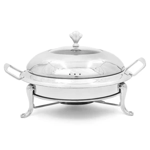 SOGA Stainless Steel Round Buffet Chafing Dish Cater Food Warmer Chafer with Glass Top Lid SOGA Stainless Steel Round Buffet Chafing Dish Cater Food Warmer Chafer with Glass Top Lid