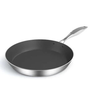 SOGA Stainless Steel Fry Pan 28cm Frying Pan Induction FryPan Non Stick Interior SOGA Stainless Steel Fry Pan 28cm Frying Pan Induction FryPan Non Stick Interior