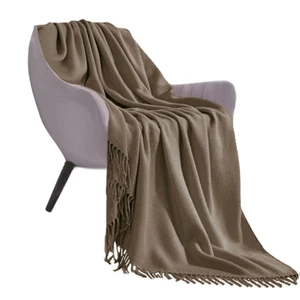 SOGA Coffee Acrylic Knitted Throw Blanket Solid Fringed Warm Cozy Woven Cover Couch Bed Sofa Home Decor SOGA Coffee Acrylic Knitted Throw Blanket Solid Fringed Warm Cozy Woven Cover Couch Bed Sofa Home Decor