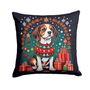 Beagle Christmas Throw Pillow Machine Washable, Indoor Outdoor Decorative Pillow for Couch, Bed or Patio, 18Hx18W Beagle Christmas Throw Pillow Machine Washable, Indoor Outdoor Decorative Pillow for Couch, Bed or Patio, 18Hx18W