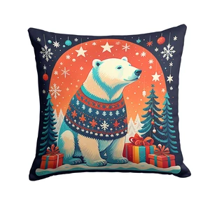 Polar Bear Christmas Throw Pillow Machine Washable, Indoor Outdoor Decorative Pillow for Couch, Bed or Patio, 18Hx18W Polar Bear Christmas Throw Pillow Machine Washable, Indoor Outdoor Decorative Pillow for Couch, Bed or Patio, 18Hx18W