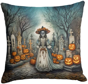 La Catrina Skeleton Spooky Halloween Throw Pillow Machine Washable, Indoor Outdoor Decorative Pillow for Couch, Bed or Patio, 18Hx18W La Catrina Skeleton Spooky Halloween Throw Pillow Machine Washable, Indoor Outdoor Decorative Pillow for Couch, Bed or Patio, 18Hx18W