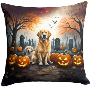 Golden Retriever Spooky Halloween Throw Pillow Machine Washable, Indoor Outdoor Decorative Pillow for Couch, Bed or Patio, 18Hx18W Golden Retriever Spooky Halloween Throw Pillow Machine Washable, Indoor Outdoor Decorative Pillow for Couch, Bed or Patio, 18Hx18W