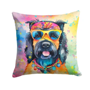 Scottish Terrier Hippie Dawg Throw Pillow Machine Washable, Indoor Outdoor Decorative Pillow for Couch, Bed or Patio, 18Hx18W Scottish Terrier Hippie Dawg Throw Pillow Machine Washable, Indoor Outdoor Decorative Pillow for Couch, Bed or Patio, 18Hx18W