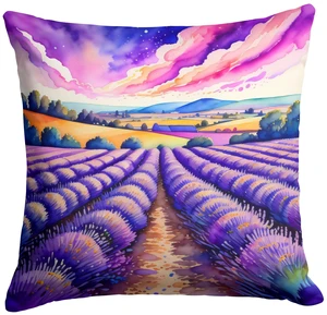 Colorful English Lavender Throw Pillow Machine Washable, Indoor Outdoor Decorative Pillow for Couch, Bed or Patio, 18Hx18W Colorful English Lavender Throw Pillow Machine Washable, Indoor Outdoor Decorative Pillow for Couch, Bed or Patio, 18Hx18W