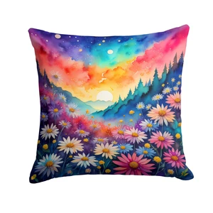 Colorful Asters Throw Pillow Machine Washable, Indoor Outdoor Decorative Pillow for Couch, Bed or Patio, 18Hx18W Colorful Asters Throw Pillow Machine Washable, Indoor Outdoor Decorative Pillow for Couch, Bed or Patio, 18Hx18W
