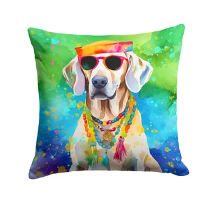 Weimaraner Hippie Dawg Throw Pillow Machine Washable, Indoor Outdoor Decorative Pillow for Couch, Bed or Patio, 18Hx18W Weimaraner Hippie Dawg Throw Pillow Machine Washable, Indoor Outdoor Decorative Pillow for Couch, Bed or Patio, 18Hx18W