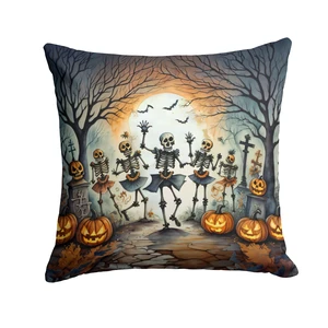 Dancing Skeletons Spooky Halloween Throw Pillow Machine Washable, Indoor Outdoor Decorative Pillow for Couch, Bed or Patio, 18Hx18W Dancing Skeletons Spooky Halloween Throw Pillow Machine Washable, Indoor Outdoor Decorative Pillow for Couch, Bed or Patio, 18Hx18W